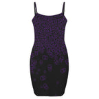 ANTIBrand purple skull print goth mini bodycon dress