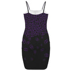 ANTIBrand purple skull print goth mini bodycon dress