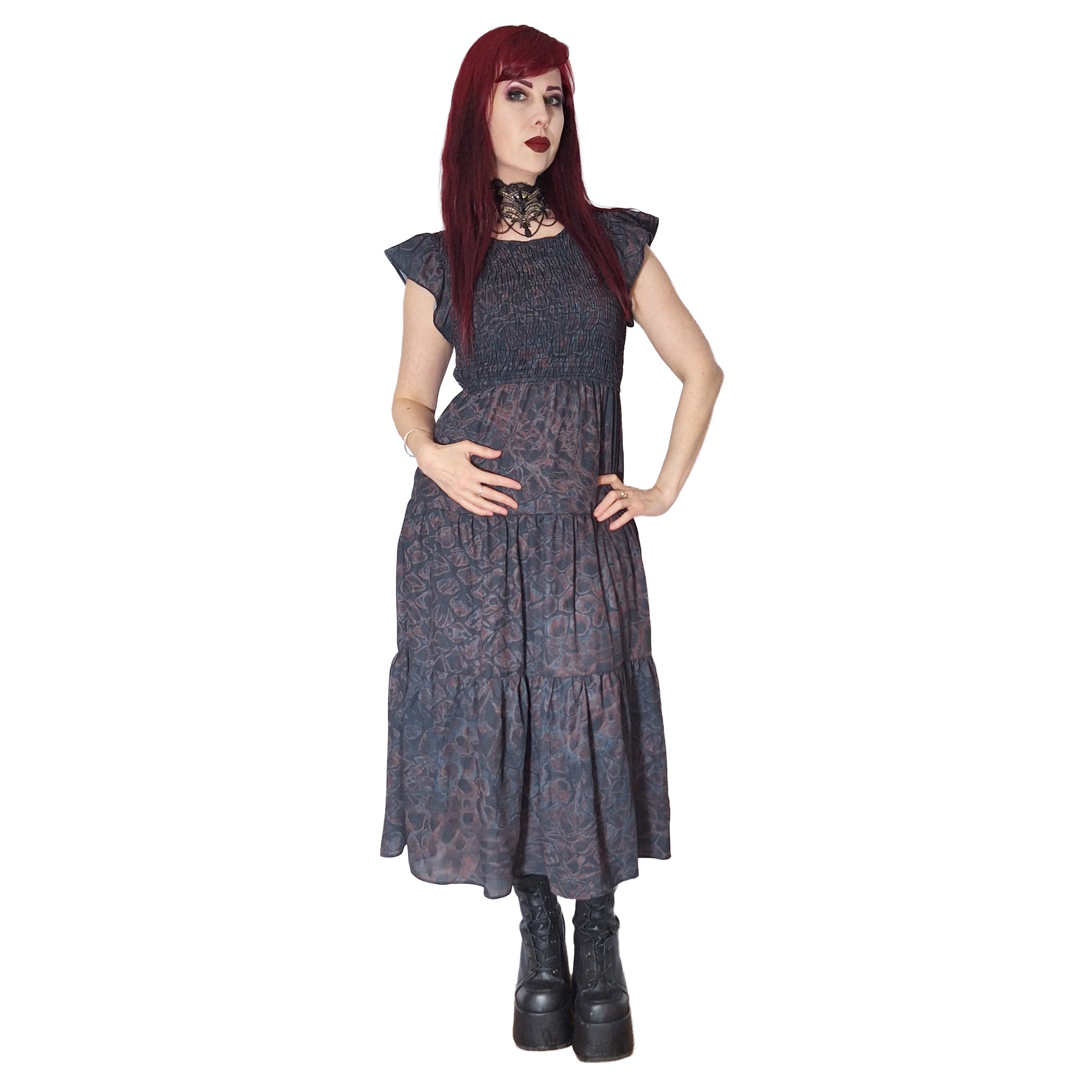 ANTIBrand Wyvern Skin Tiered Maxi Dress