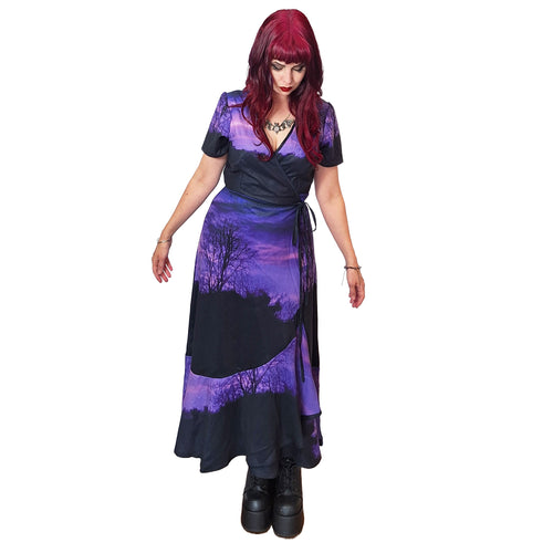 ANTIBrand 1999 Wrap Dress – Gothic Purple Maxi Dress