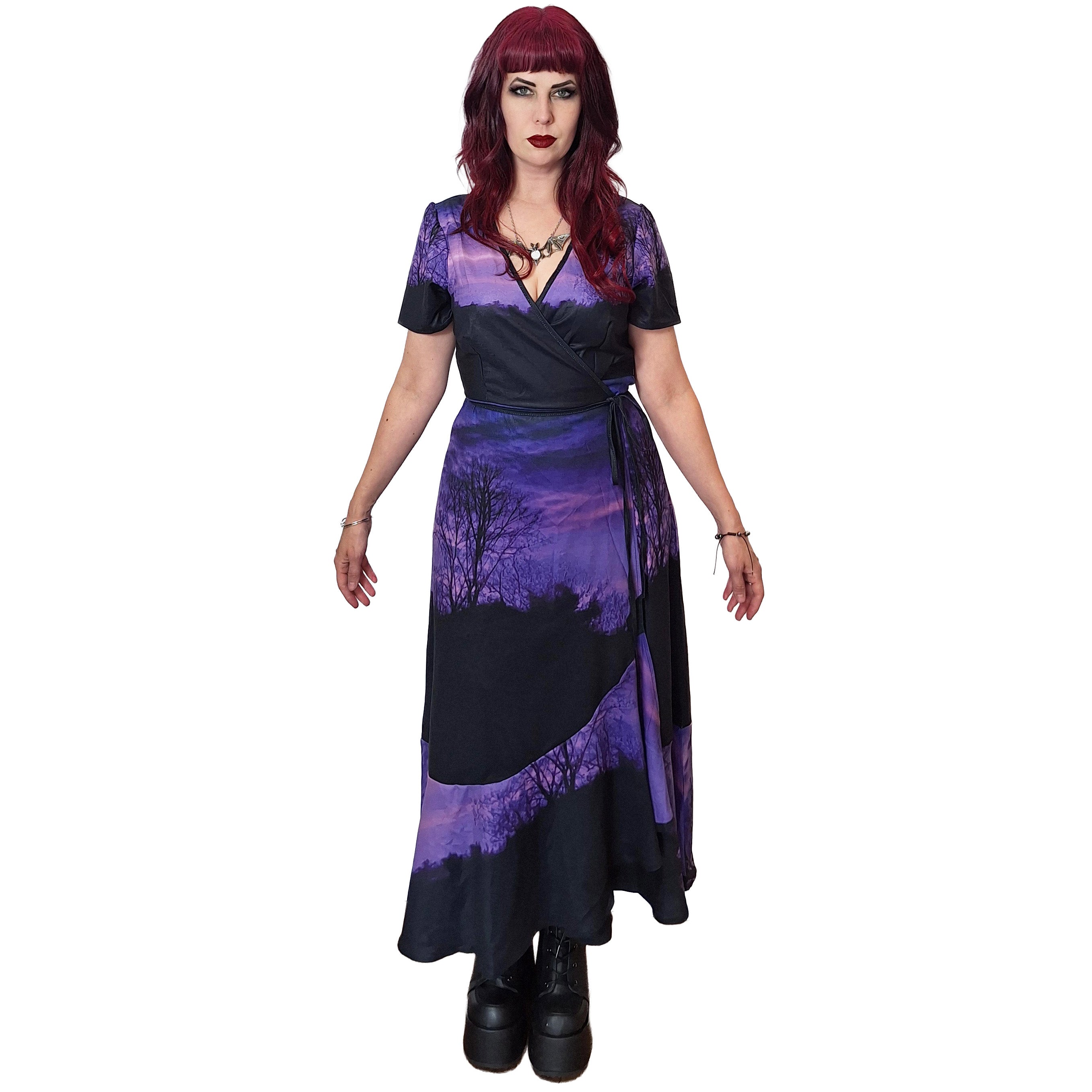 ANTIBrand Graphic Print 1999 Purple Wrap Dress