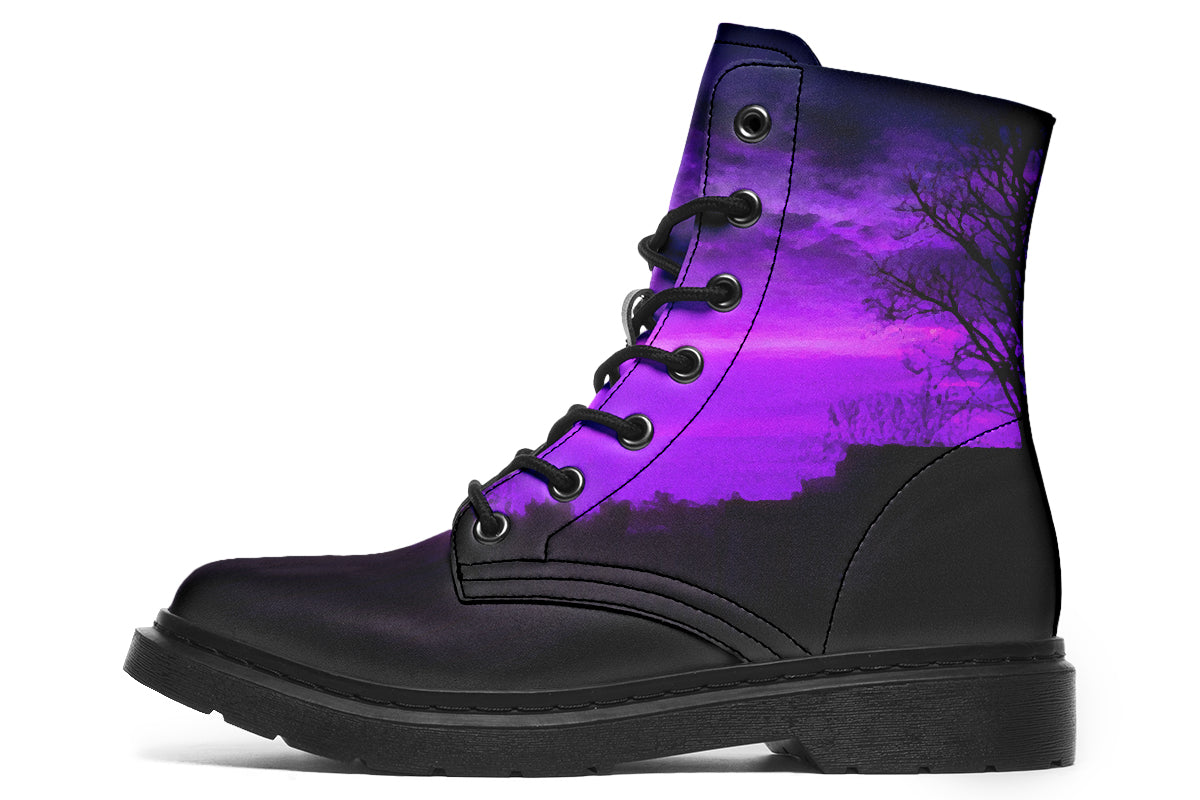 ANTIBrand 1999 Boots - Gothic Purple Twilight Lace-Up Boots