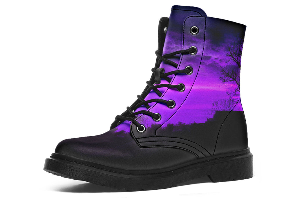 ANTIBrand 1999 Boots - Gothic Purple Twilight Lace-Up Boots
