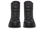 Blackest Roses Vegan Combat Boots | ANTIBrand Floral Goth Style