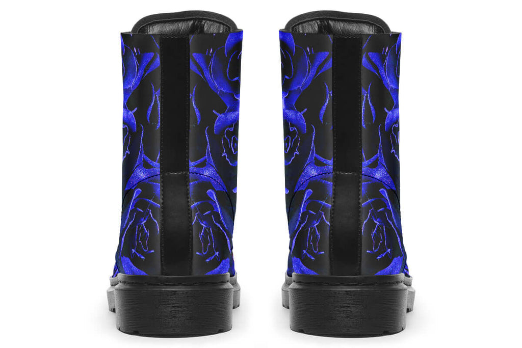 Blue Roses Vegan Combat Boots | Gothic Floral Boots by ANTIBrand