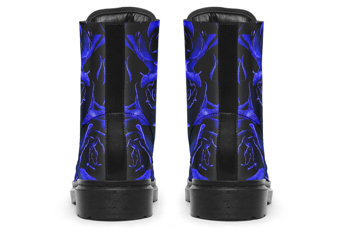 Blue Roses Vegan Combat Boots | Gothic Floral Boots by ANTIBrand