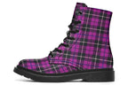 Pink Tartan Vegan Boots - ANTIBrand