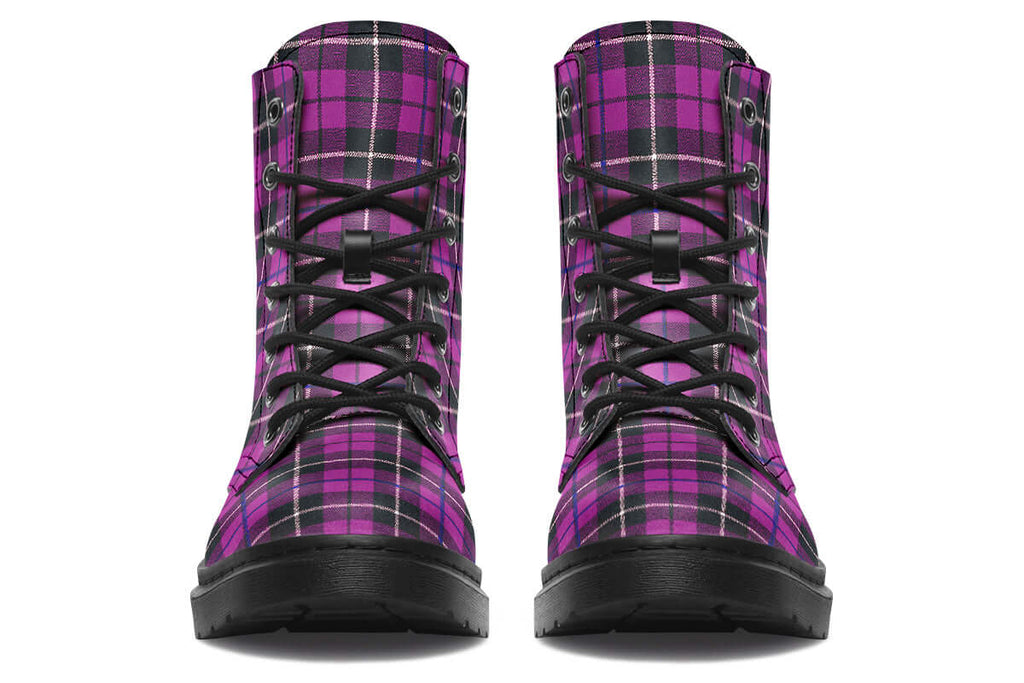 Pink Tartan Vegan Boots - ANTIBrand