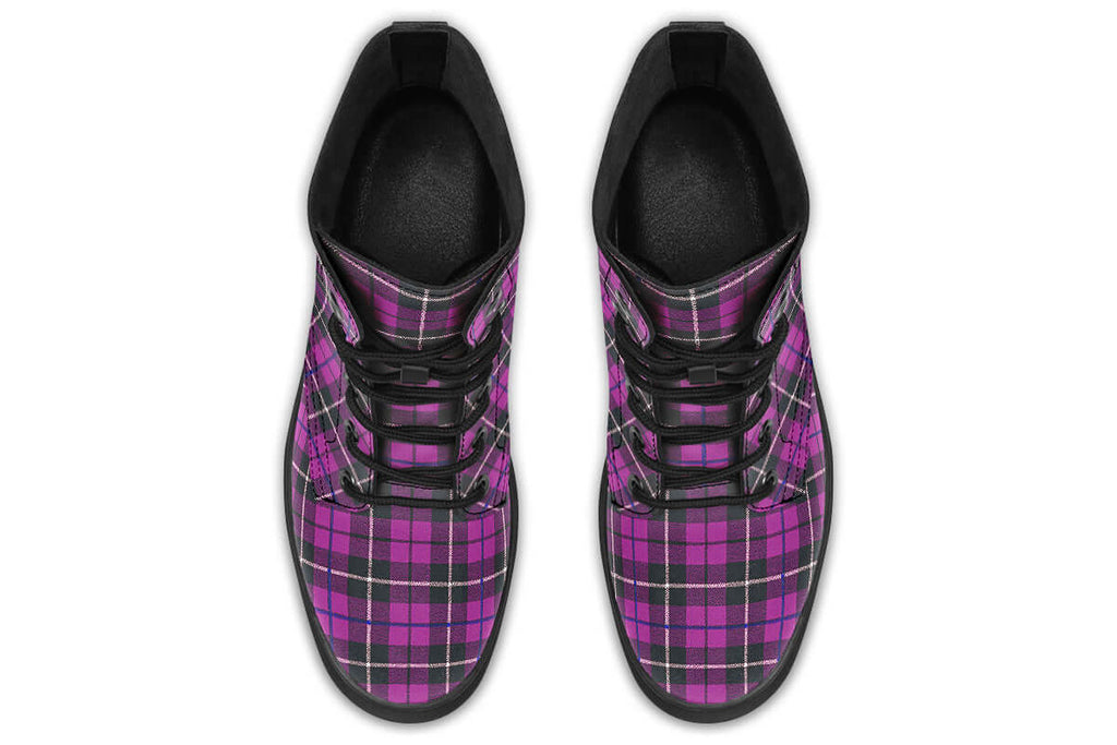 Pink Tartan Vegan Boots - ANTIBrand