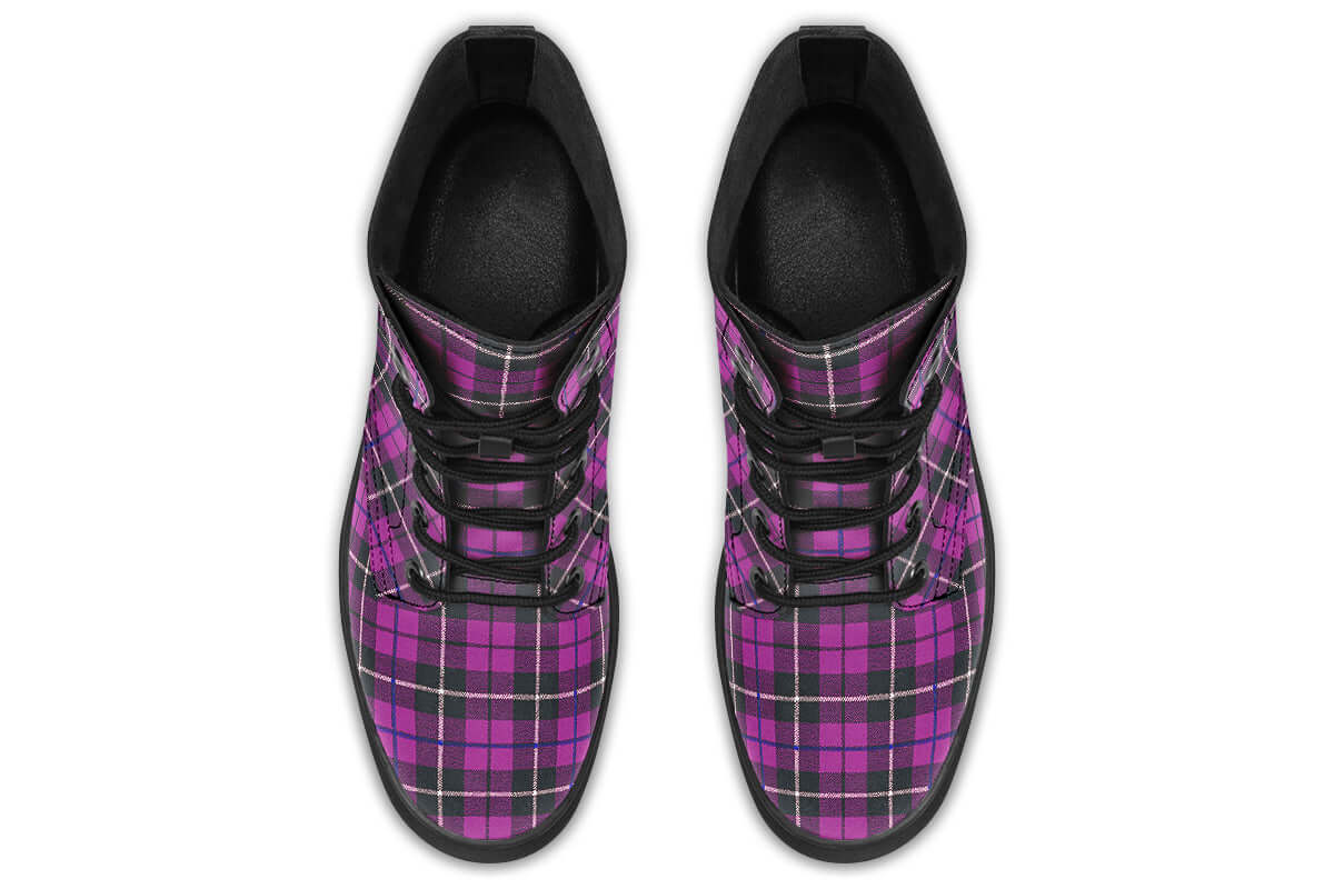 Pink Tartan Vegan Boots - ANTIBrand