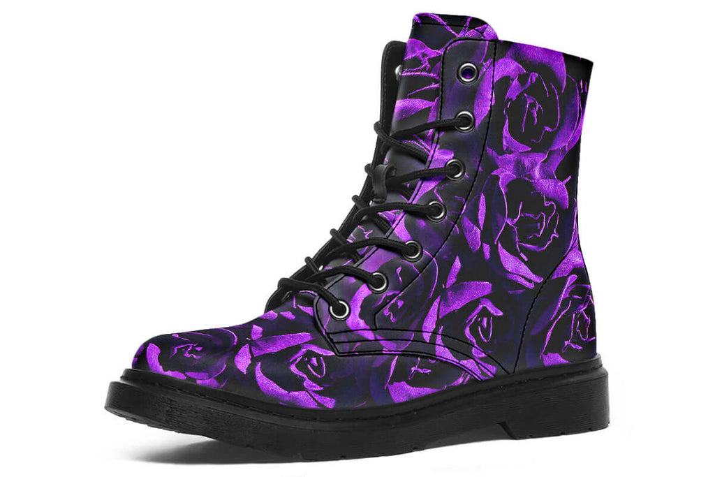 Purple Roses Vegan Combat Boots | ANTIBrand