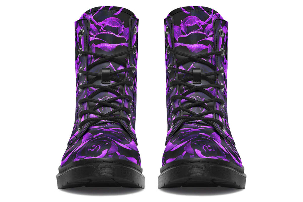 Purple Roses Vegan Combat Boots | ANTIBrand