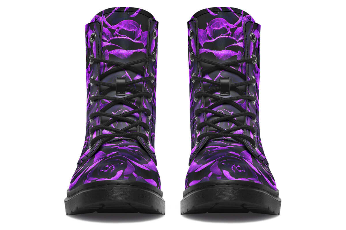 Purple Roses Vegan Combat Boots | ANTIBrand