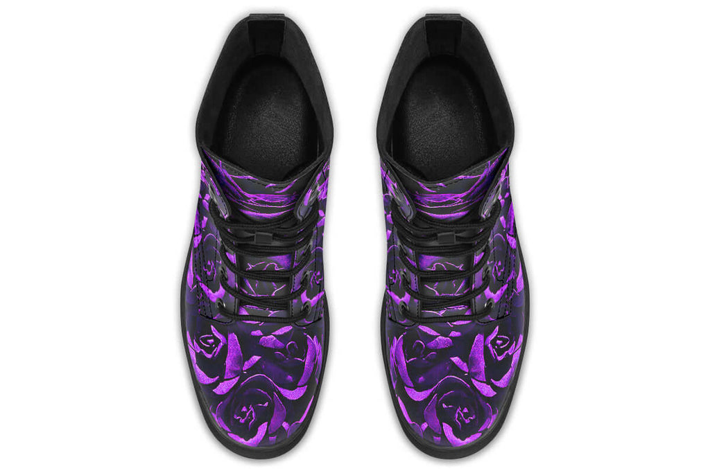 Purple Roses Vegan Combat Boots | ANTIBrand