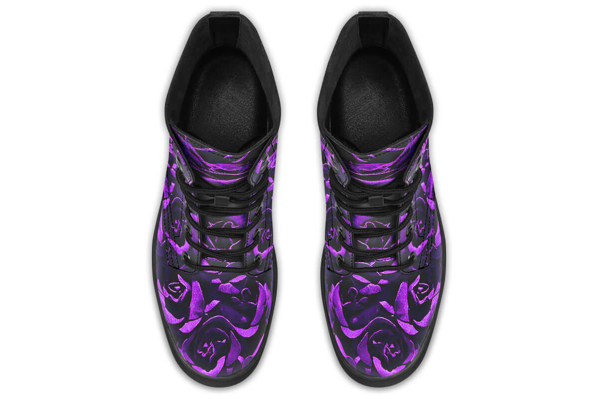 Purple Roses Vegan Combat Boots | ANTIBrand