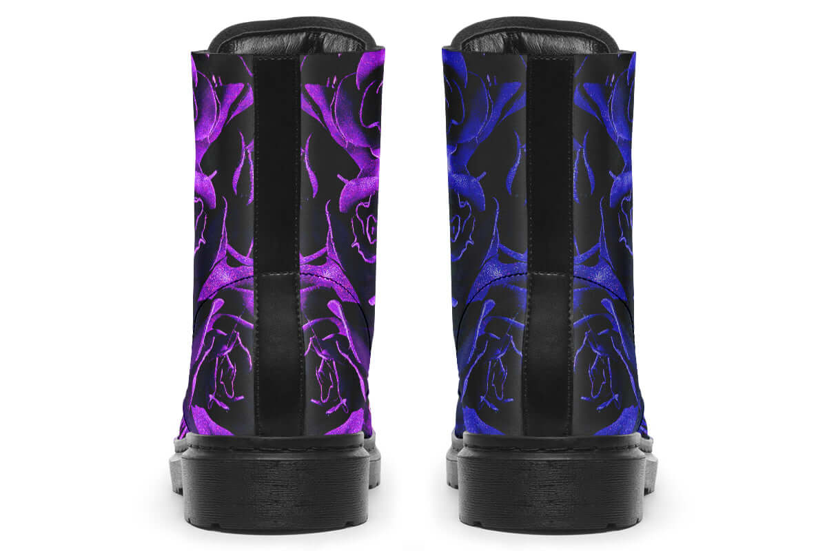 Purple & Indigo Roses Vegan Combat Boots | ANTIBrand