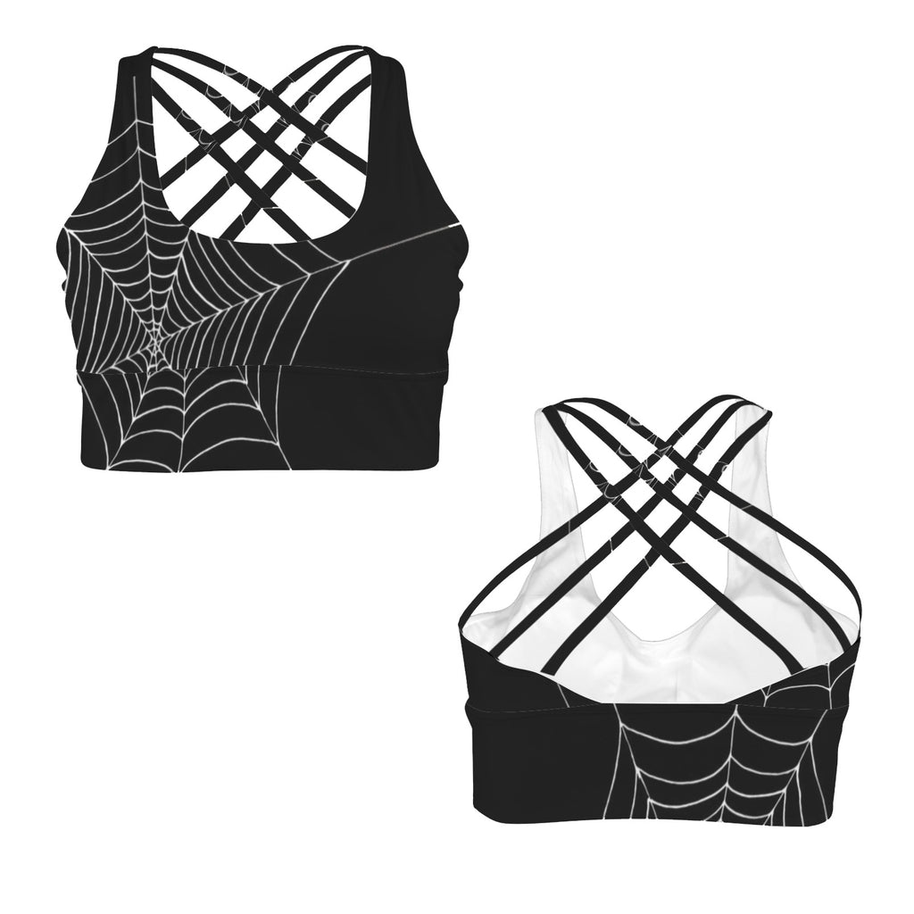 Caught in Your Web Alternative Activewear Crop Top