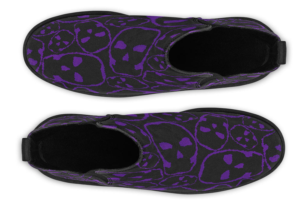 ANTIBrand The Tumbling Purple Skulls Chelsea Boots