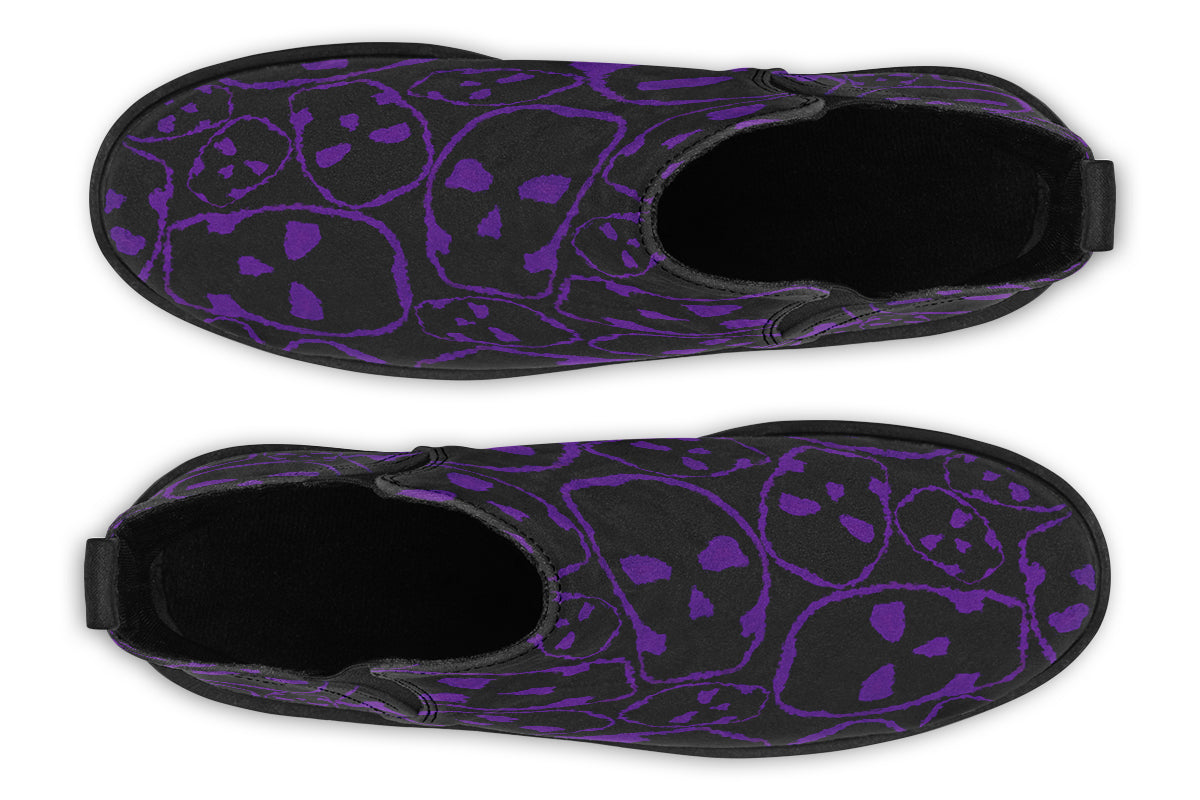 ANTIBrand The Tumbling Purple Skulls Chelsea Boots
