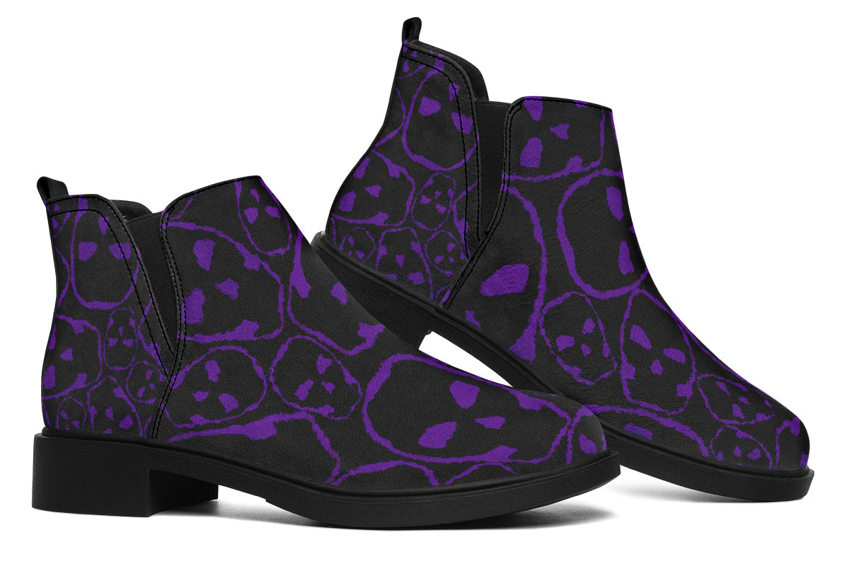 ANTIBrand The Tumbling Purple Skulls Chelsea Boots