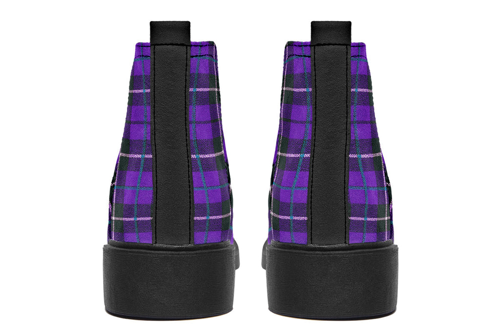 ANTIBrand – Purple Tartan Chelsea Boots