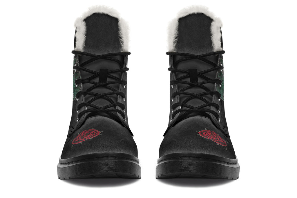 ANTIBrand – Rose Painting Fleece Lined Boots