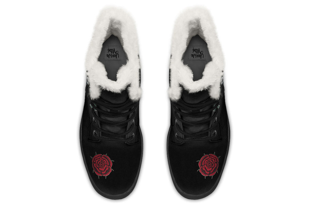 ANTIBrand – Rose Painting Fleece Lined Boots