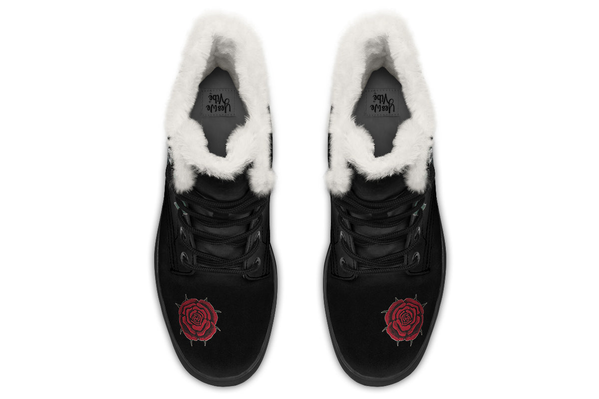 ANTIBrand – Rose Painting Fleece Lined Boots