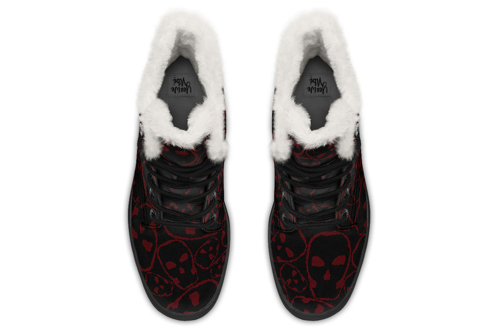 ANTIBrand – Tumbling Blood Skulls Fleece Lined Boots