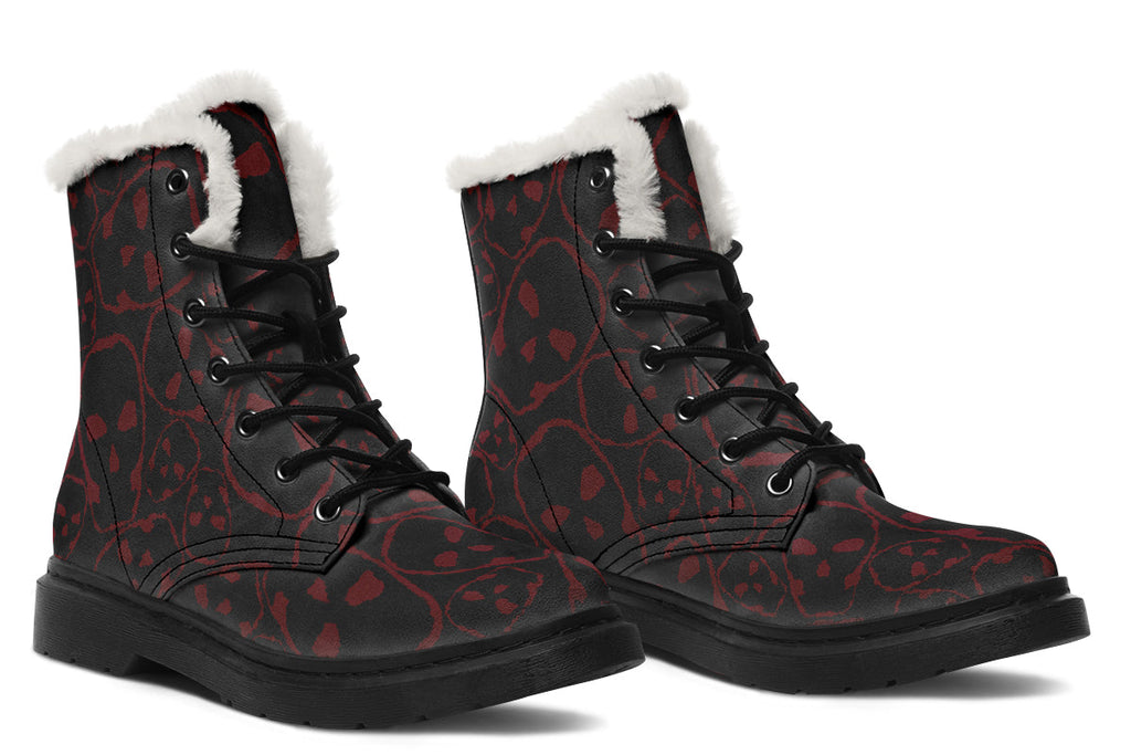 ANTIBrand – Tumbling Blood Skulls Fleece Lined Boots