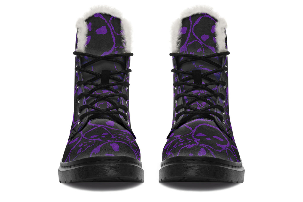 ANTIBrand– Tumbling Purple Skulls Fleece Lined Boots