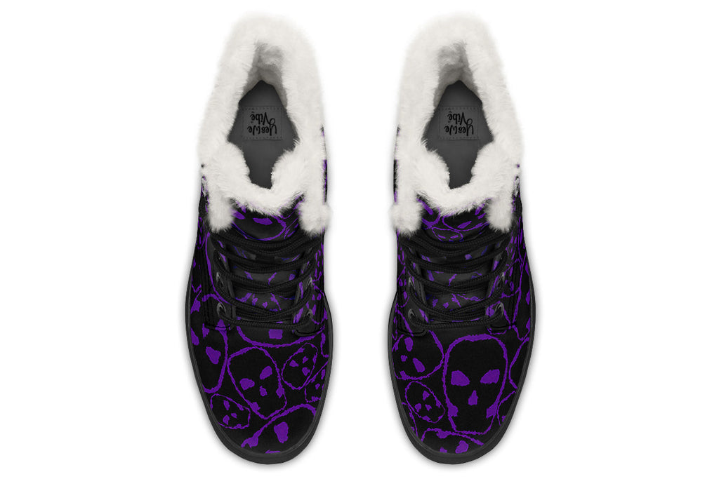 ANTIBrand– Tumbling Purple Skulls Fleece Lined Boots
