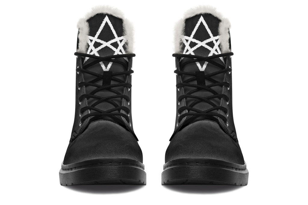 ANTIBrand Unicursal Hexagram Protection Fleece Lined Boots – Black