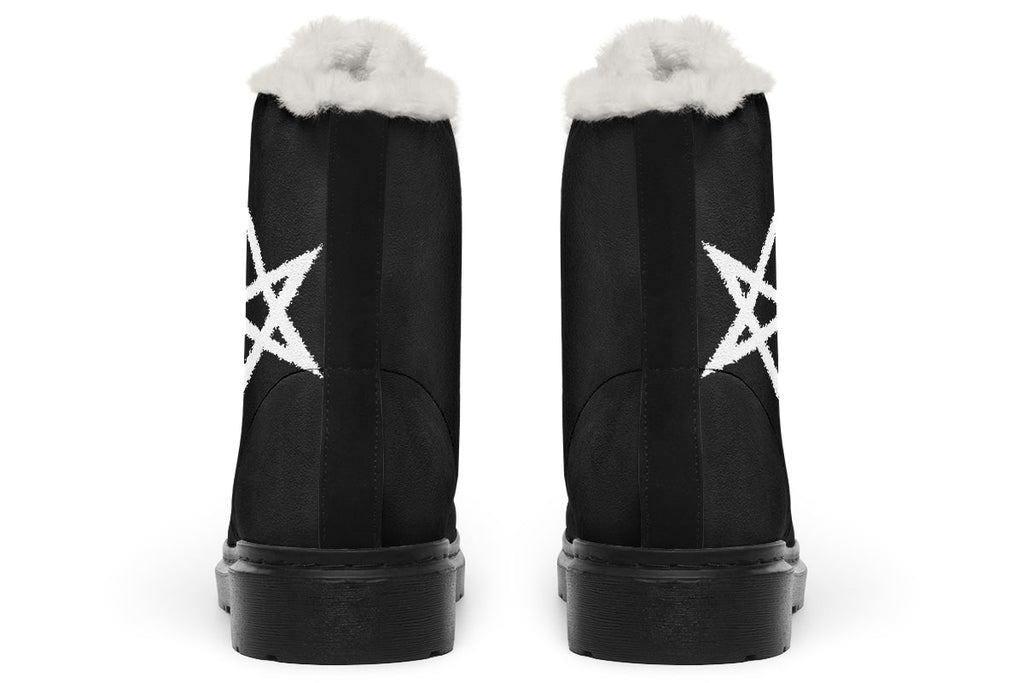 ANTIBrand Unicursal Hexagram Protection Fleece Lined Boots – Black