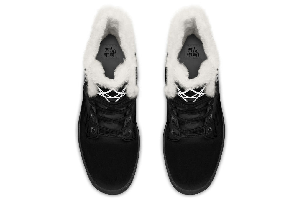 ANTIBrand Unicursal Hexagram Protection Fleece Lined Boots – Black