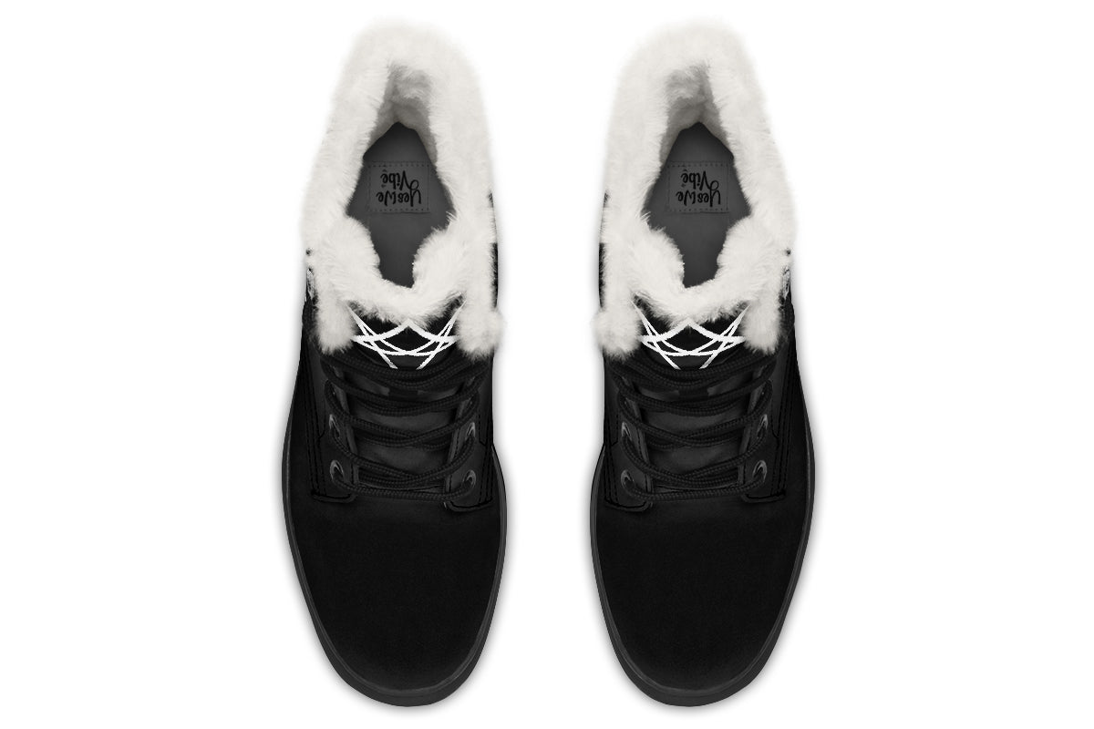 ANTIBrand Unicursal Hexagram Protection Fleece Lined Boots – Black