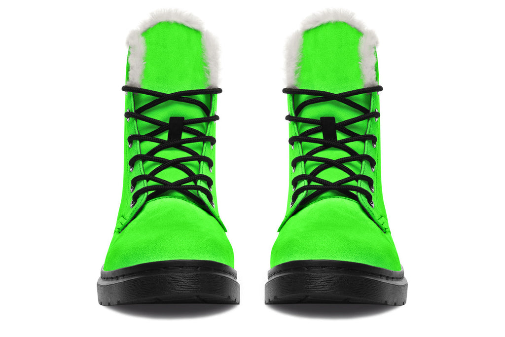 ANTIBrand Neon Green Drama Queen Fleece Lined Boots – Fluorescent