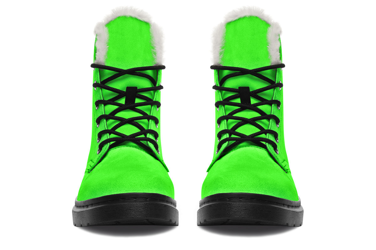 ANTIBrand Neon Green Drama Queen Fleece Lined Boots – Fluorescent