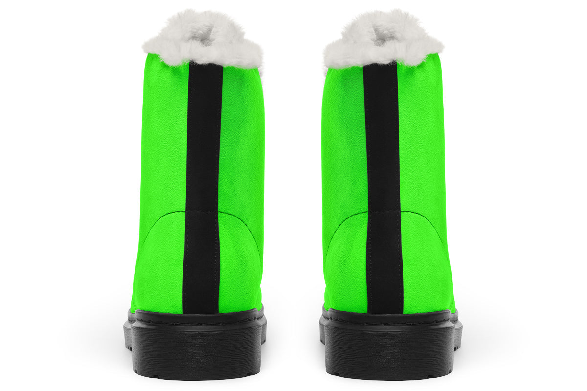 ANTIBrand Neon Green Drama Queen Fleece Lined Boots – Fluorescent