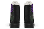 ANTIBrand Rose Painting Purple Fleece Lined Boots