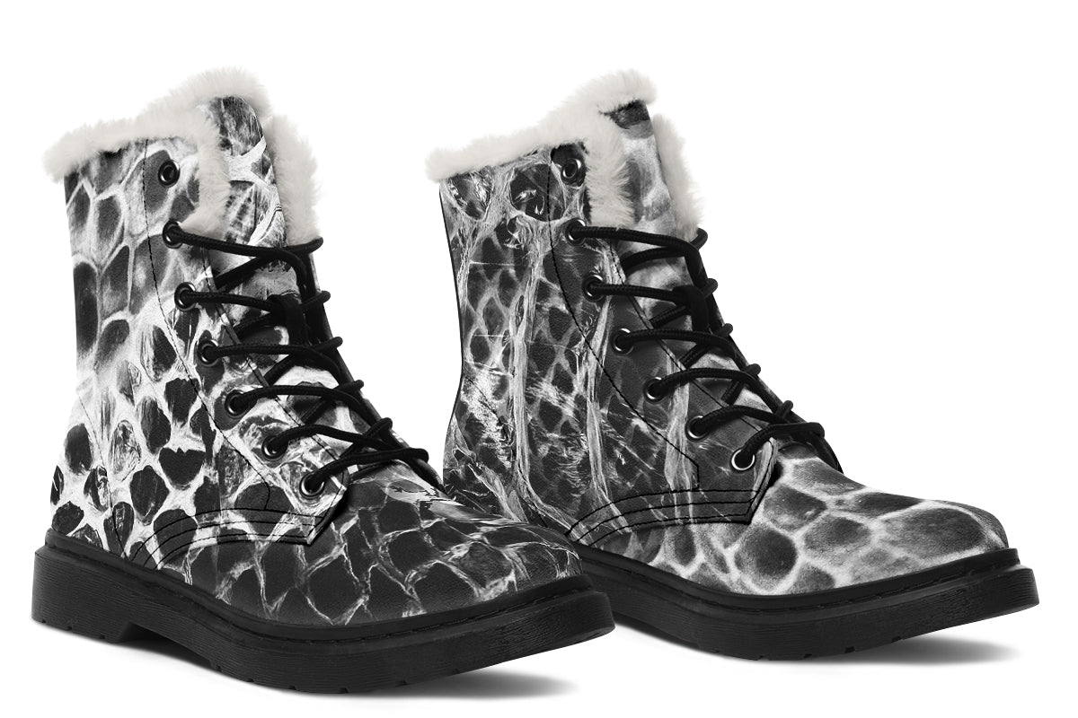ANTIBrand Shedding Skin Snakeskin Effect Fleece Lined Boots