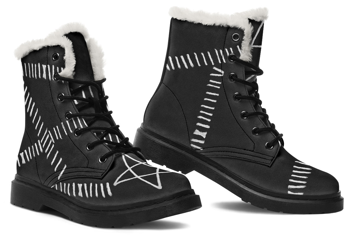 ANTIBrand Stitches for Witches Boots Fleece Lined Boots