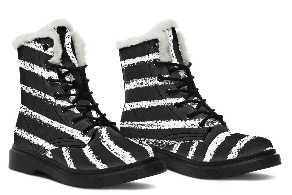 ANTIBrand White Stripes Done Right Fleece Lined Boots