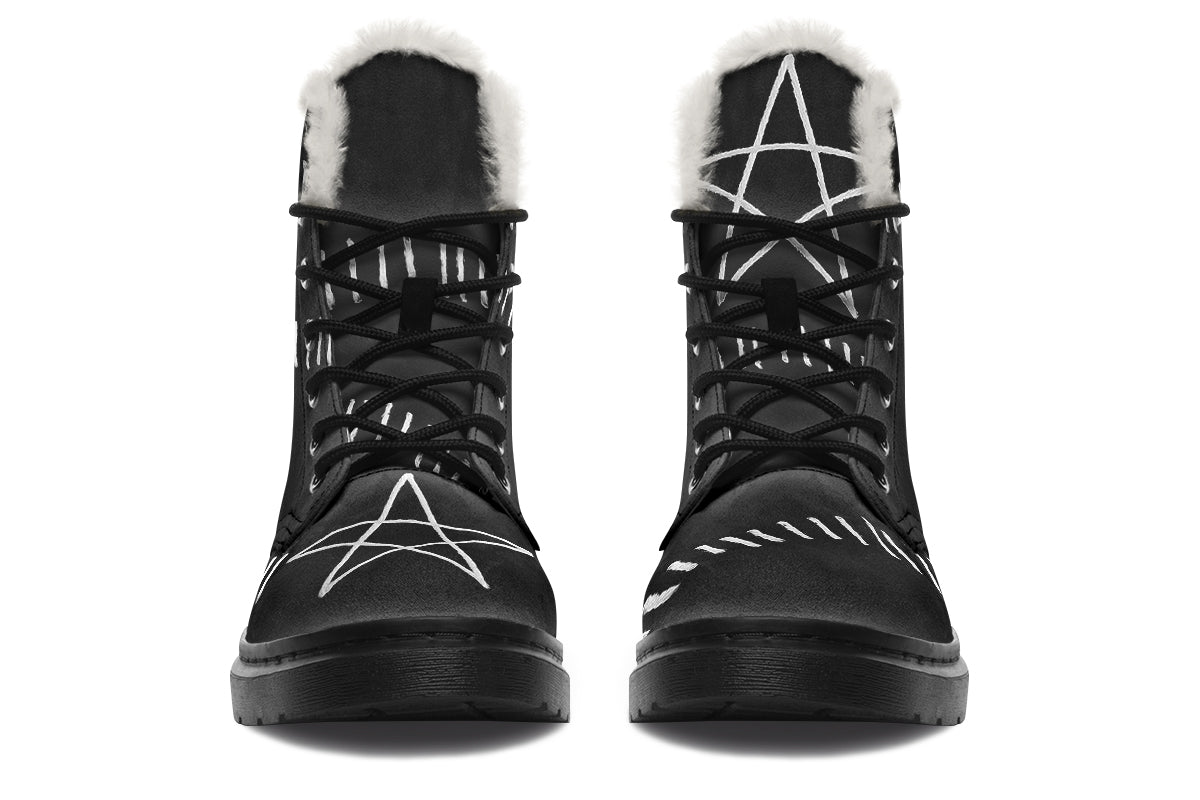 ANTIBrand Stitches for Witches Boots Fleece Lined Boots