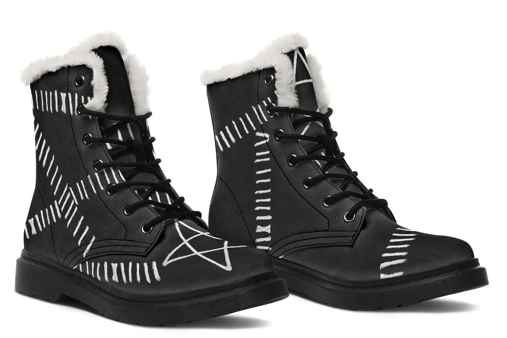 ANTIBrand Stitches for Witches Boots Fleece Lined Boots