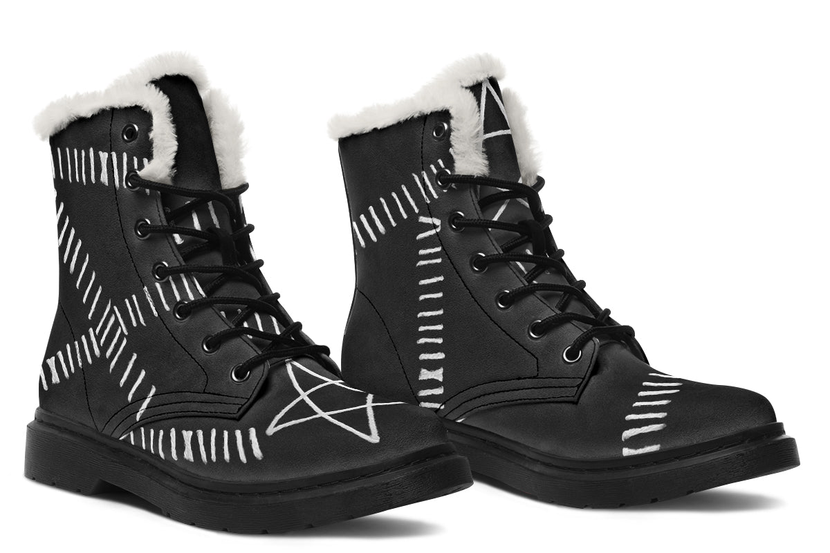 ANTIBrand Stitches for Witches Boots Fleece Lined Boots