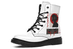 ANTIBrand x Tiago Ramos Ghost in the Circuit White Faux Leather Combat Boots