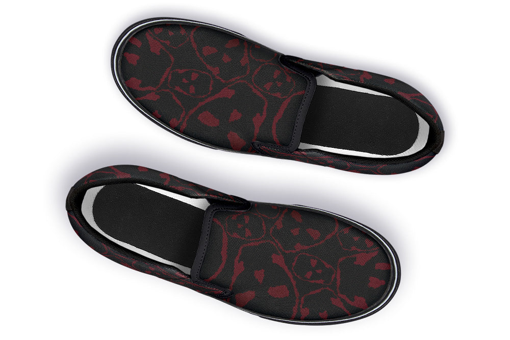 ANTIBrand Gothic Attitude The Tumbling Purple Skulls Slip-On Shoes
