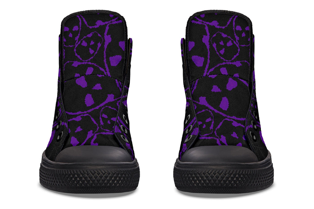 ANTIBrand – The Tumbling Purple Skulls High Tops – Black