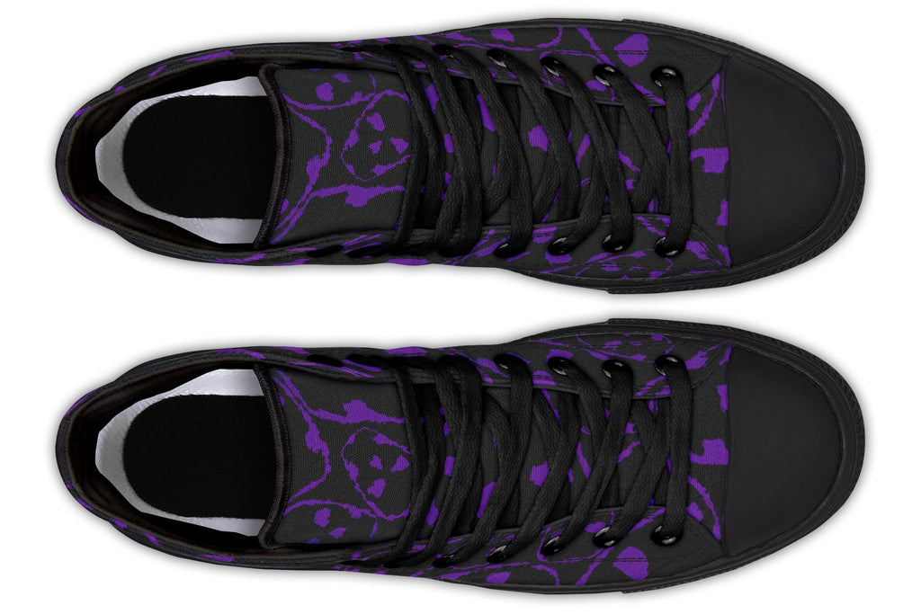 ANTIBrand – The Tumbling Purple Skulls High Tops – Black